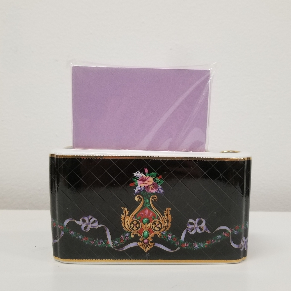 Vintage Neiman Marcus Porcelain Pen & Note Pad Holder Japan Desktop Office